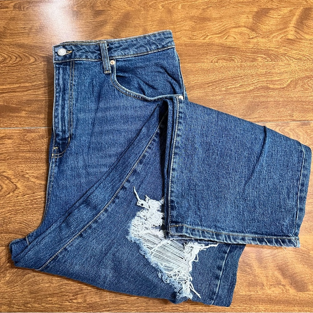 Wild Fable Highest Rise Baggy Distressed Denim Jeans plus Size 18/34R
